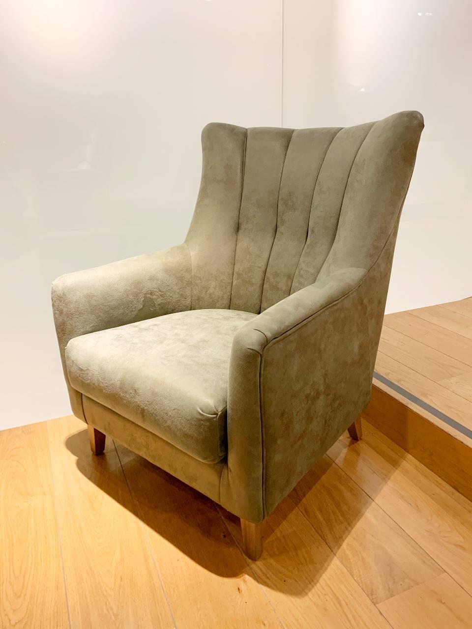 velvet olive green armchair